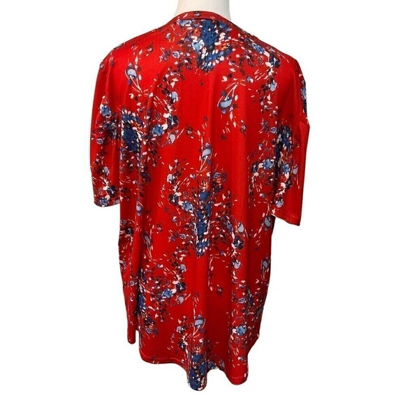 Women's Summer Tunic Top V-Neck Short Sleeve Casual Loose Fit Comfy #1099 - Picture 2 of 7